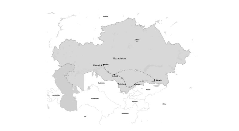 Online routekaartjes Kazachstan Reizen